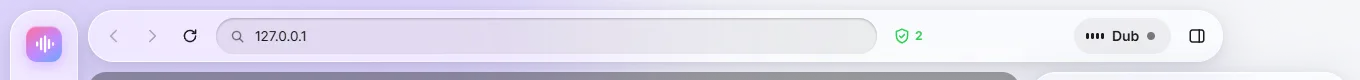 Hoshidub's toolbar showing the ad blocker shield with 2 blocked